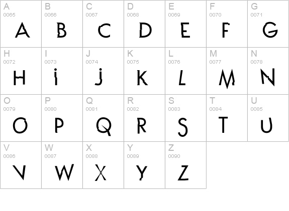 ITCYomama uppercase A-Z preview