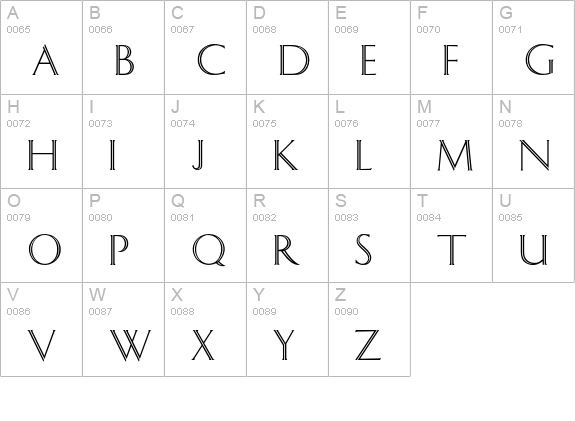 Ithaka uppercase A-Z preview