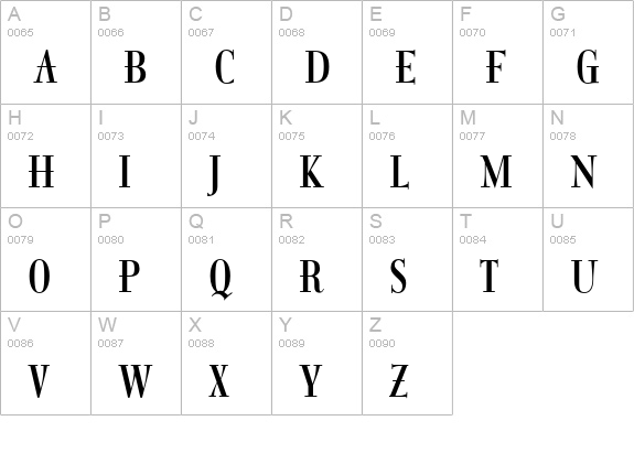 ItingOpti-RegularCondensed uppercase A-Z preview