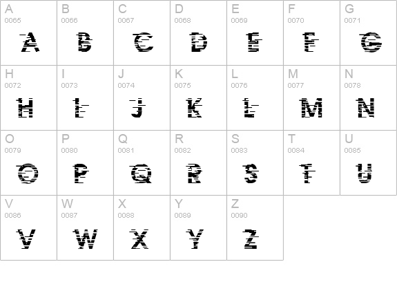 IxatSW uppercase A-Z preview