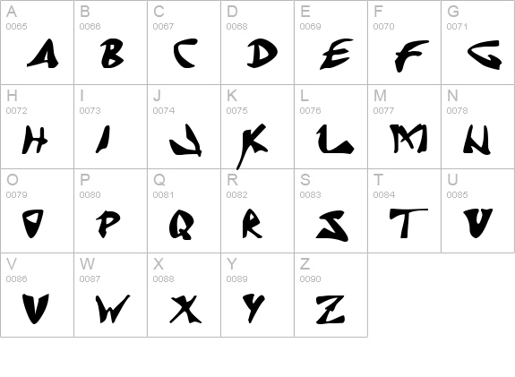 J Random C uppercase A-Z preview