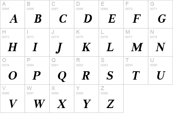 JabcedHy BoldItalic uppercase A-Z preview