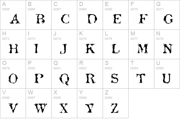 Jack the Hipper uppercase A-Z preview