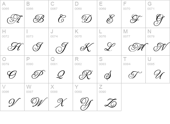 JackieO uppercase A-Z preview