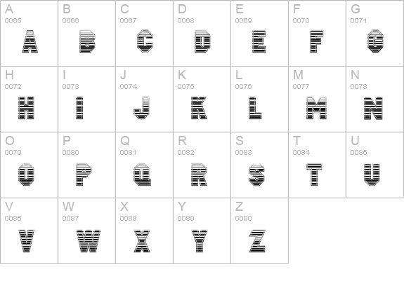 JacobiStriped uppercase A-Z preview