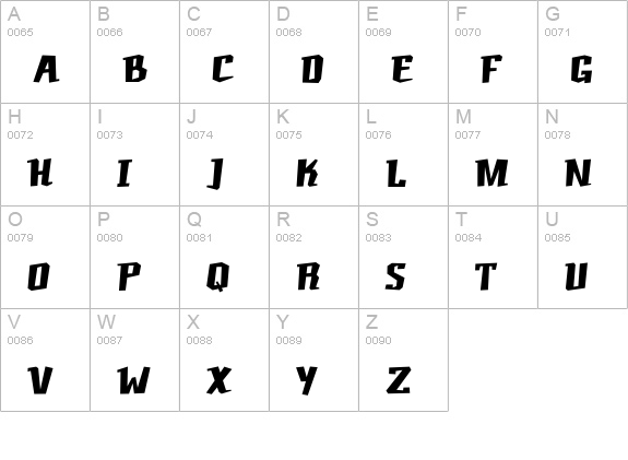 JacqueFat uppercase A-Z preview