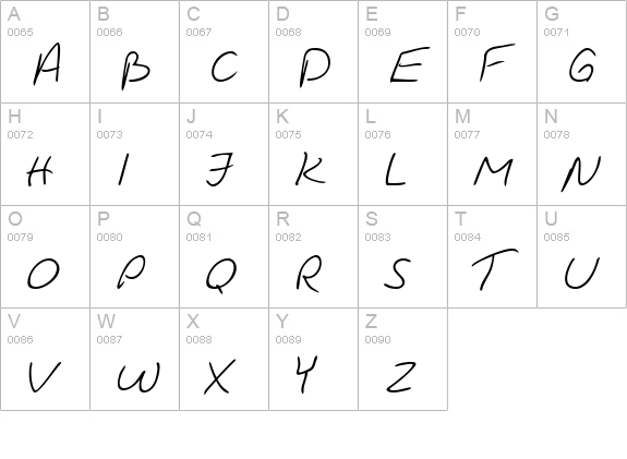 Jacques Handwriting uppercase A-Z preview
