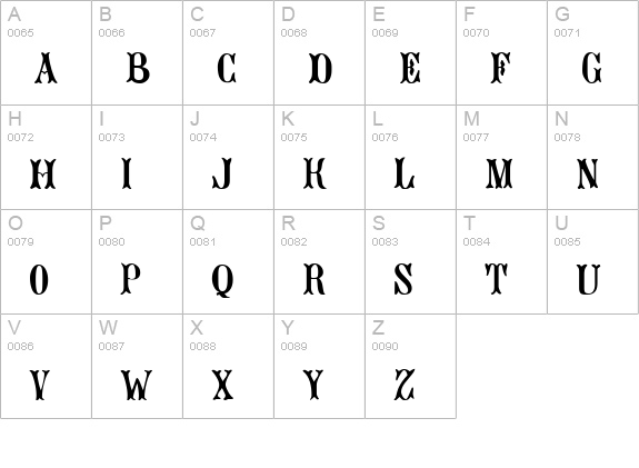 Jacques Regular uppercase A-Z preview