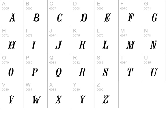 JacquesRoughcut Italic uppercase A-Z preview