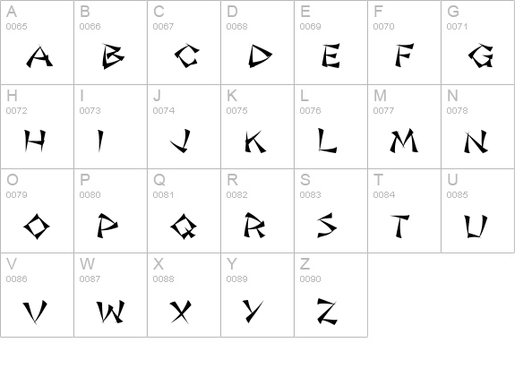 Jade Monkey BTN uppercase A-Z preview