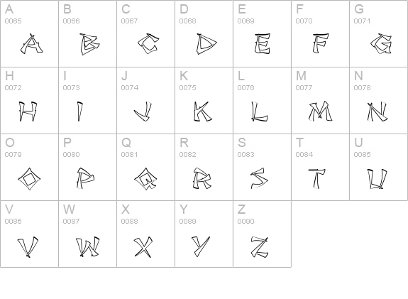 Jade Monkey BTN Outline uppercase A-Z preview