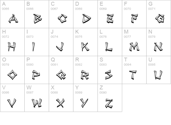 Jade Monkey BTN Split Shadow uppercase A-Z preview