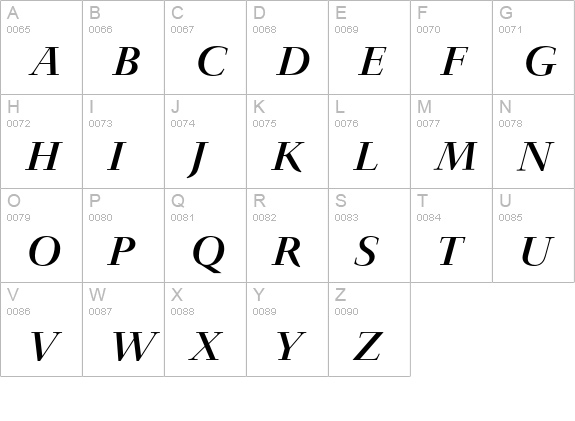 Jaeger-Antiqua Italic uppercase A-Z preview
