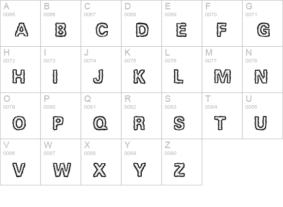 Jagged BRK uppercase A-Z preview