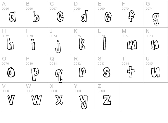 Jaggy Fries uppercase A-Z preview