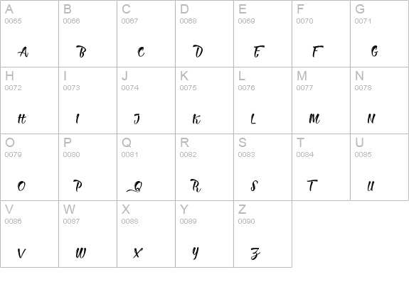 Jailheart uppercase A-Z preview