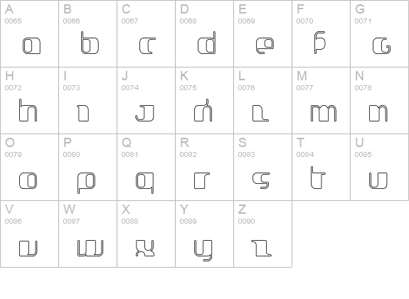 Jakone-Outline uppercase A-Z preview