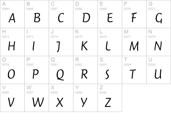 Jambono-Light uppercase A-Z preview
