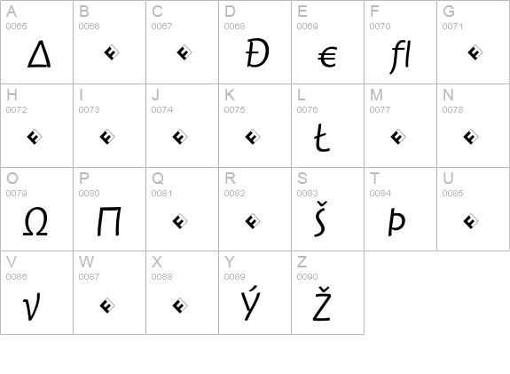Jambono-LightExpert uppercase A-Z preview