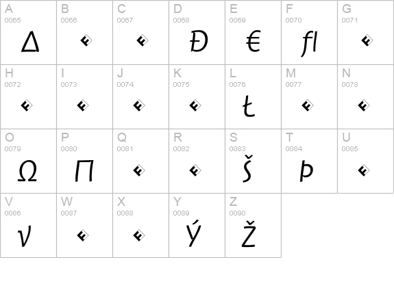 JambonoTF-LightExpert uppercase A-Z preview