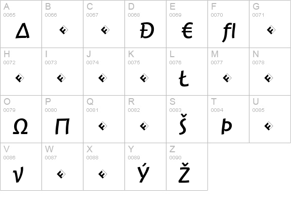 JambonoTF-RegularExpert uppercase A-Z preview