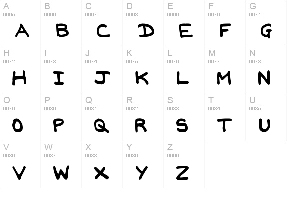 Jan Hand uppercase A-Z preview