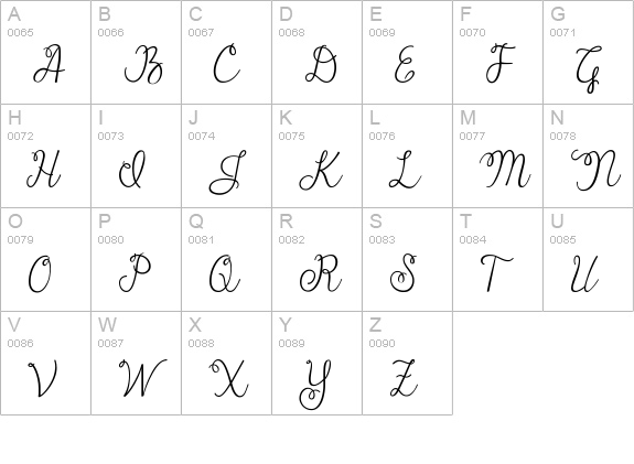 Janda Cheerful Script uppercase A-Z preview