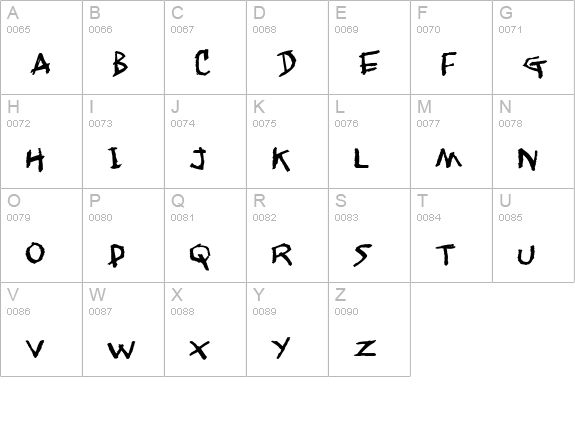 Jangly walk uppercase A-Z preview