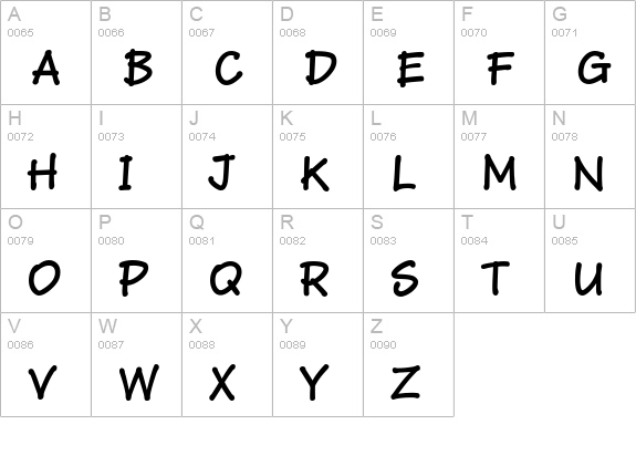 JanieHmkBold uppercase A-Z preview