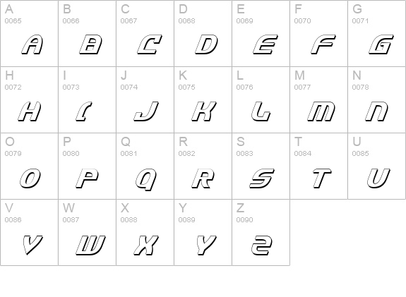 Jannisaries Shadow Italic uppercase A-Z preview
