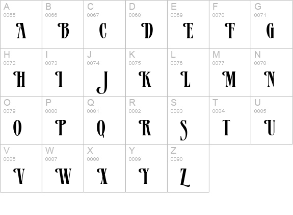 January uppercase A-Z preview