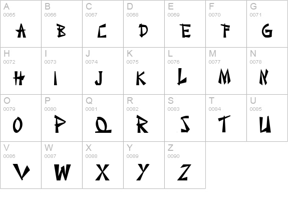 Japonesa uppercase A-Z preview