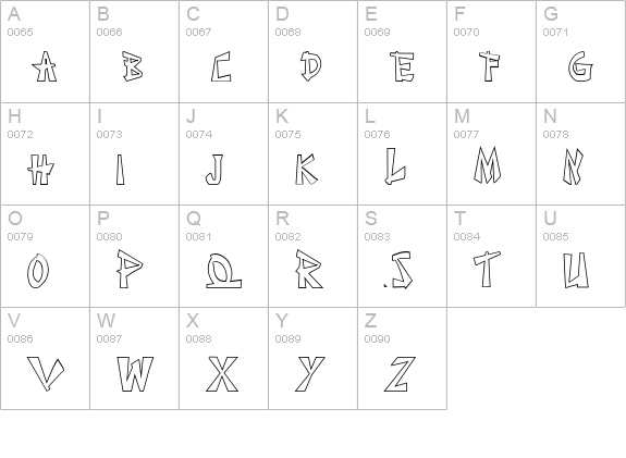 JaponesaOutline uppercase A-Z preview