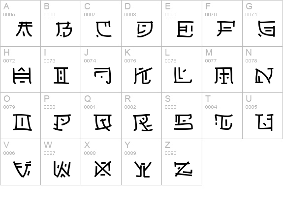 Japperneese uppercase A-Z preview