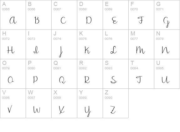 Jasmine Reminiscentse uppercase A-Z preview