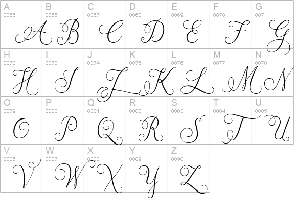 Jasminum uppercase A-Z preview