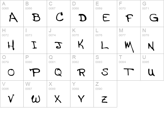 JasonsHand Regular uppercase A-Z preview