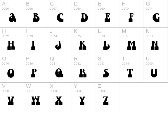 JBrady uppercase A-Z preview