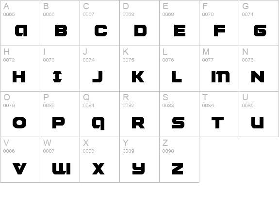 Jeebra uppercase A-Z preview