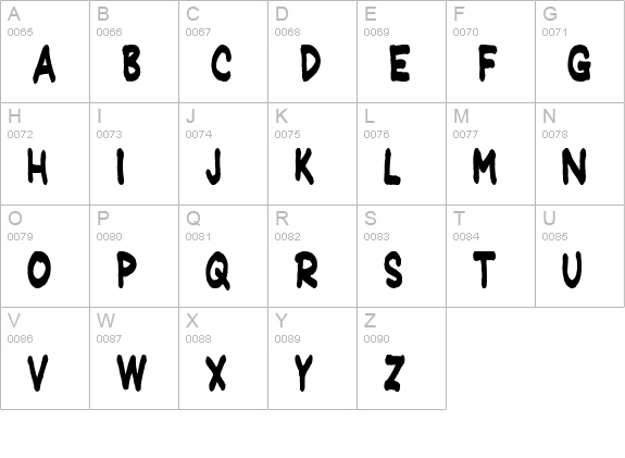 JeffreyPrint JL Condensed uppercase A-Z preview