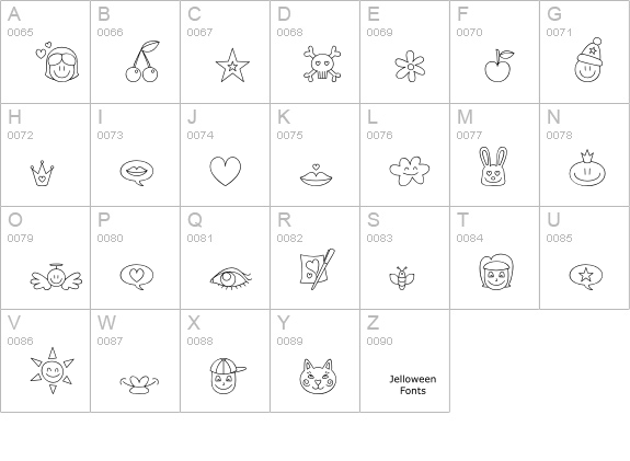 Jellodings uppercase A-Z preview