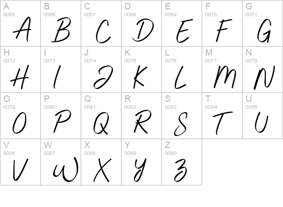 Jelytta uppercase A-Z preview