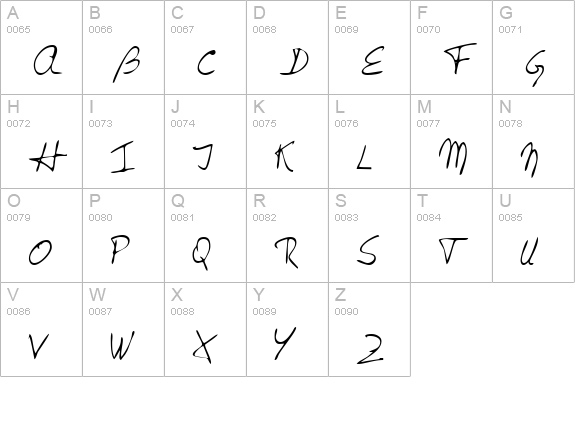 JenkinsHand Regular uppercase A-Z preview