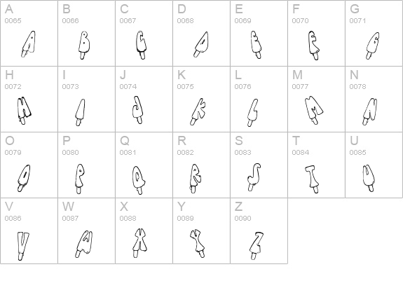 Jenna's Popsicles uppercase A-Z preview