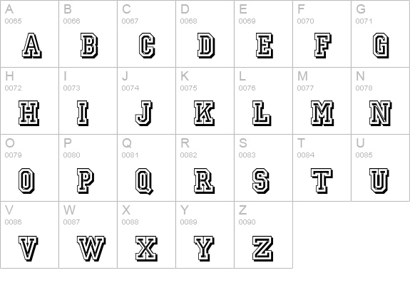 JerseyLetters uppercase A-Z preview