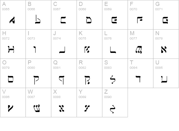 Jerusalem uppercase A-Z preview