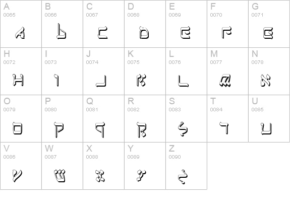 Jerusalem Shadow uppercase A-Z preview