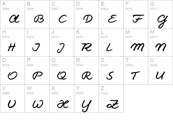 Jesco1 Handwriting uppercase A-Z preview