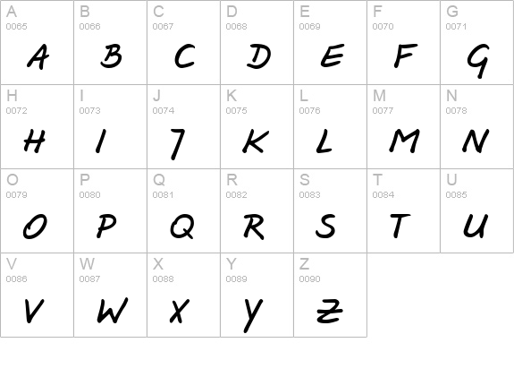 Jesco3 Handwriting uppercase A-Z preview