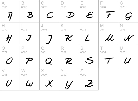 Jesco7 Handwriting uppercase A-Z preview